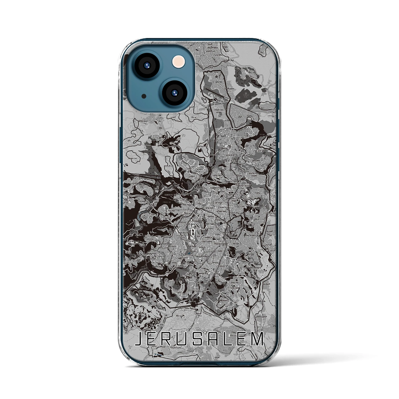 【エルサレム(イスラエル)】地図柄iPhoneケース(クリアタイプ)