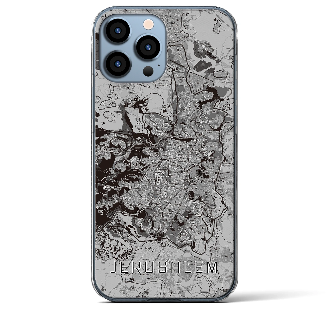 【エルサレム(イスラエル)】地図柄iPhoneケース(クリアタイプ)