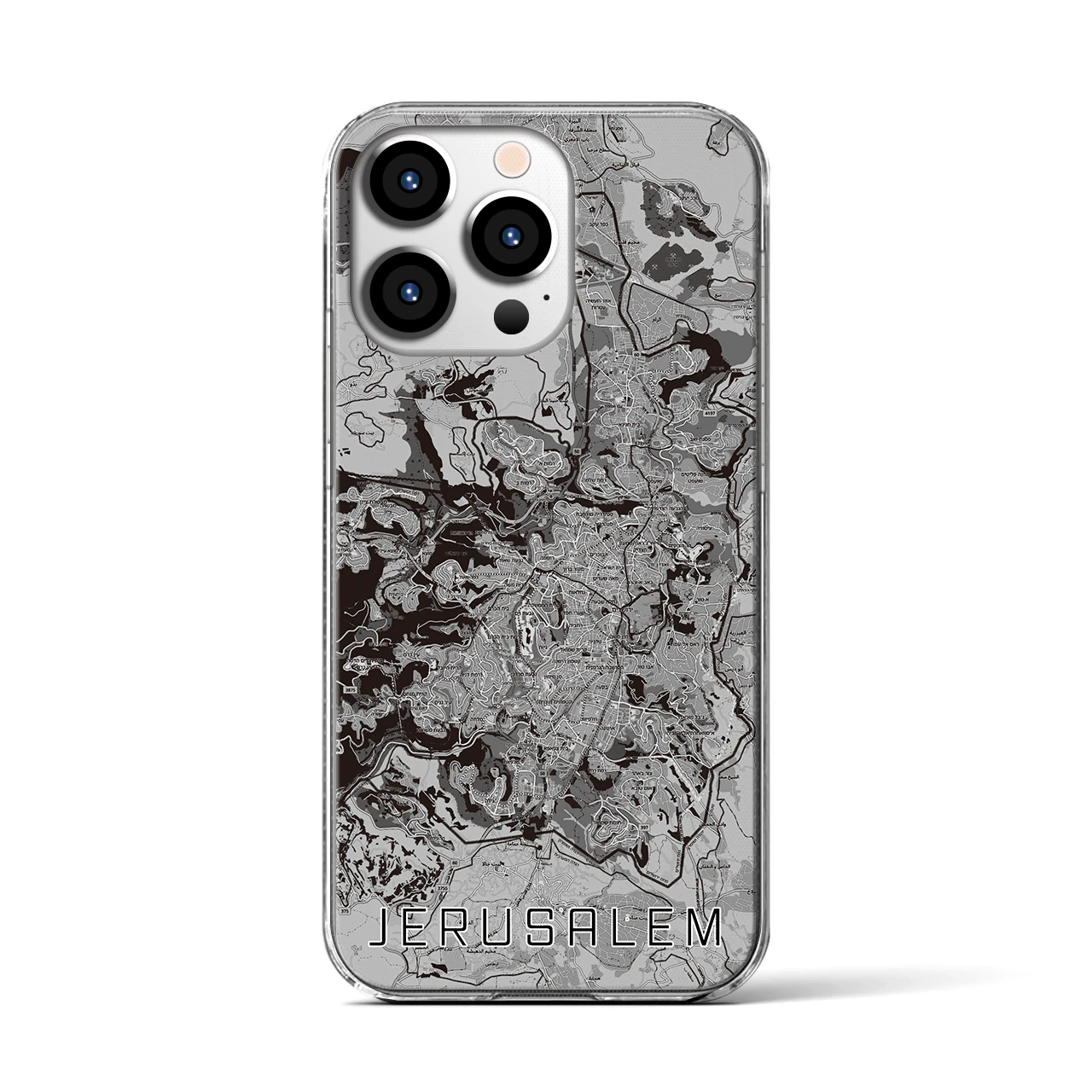 【エルサレム(イスラエル)】地図柄iPhoneケース(クリアタイプ)
