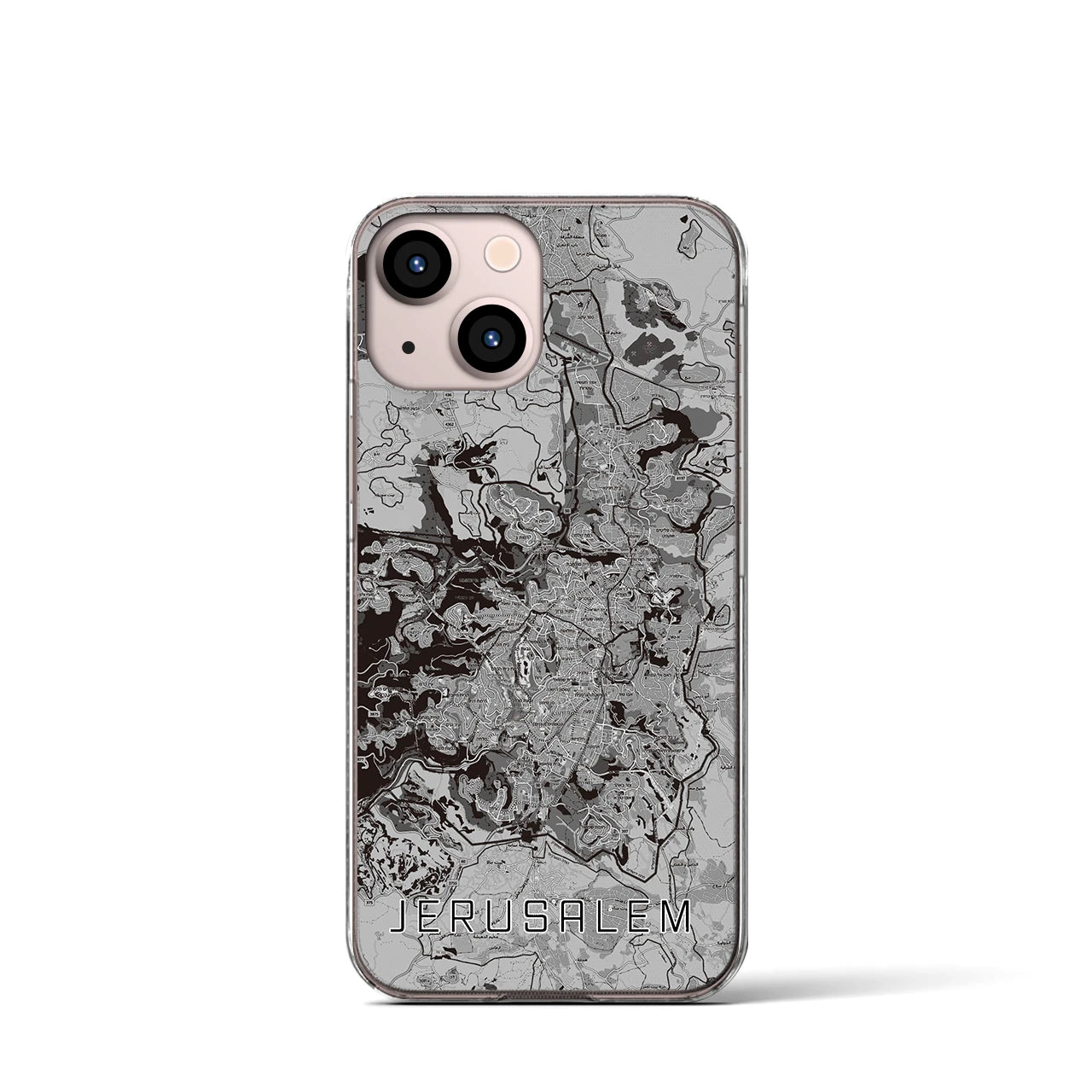 【エルサレム(イスラエル)】地図柄iPhoneケース(クリアタイプ)