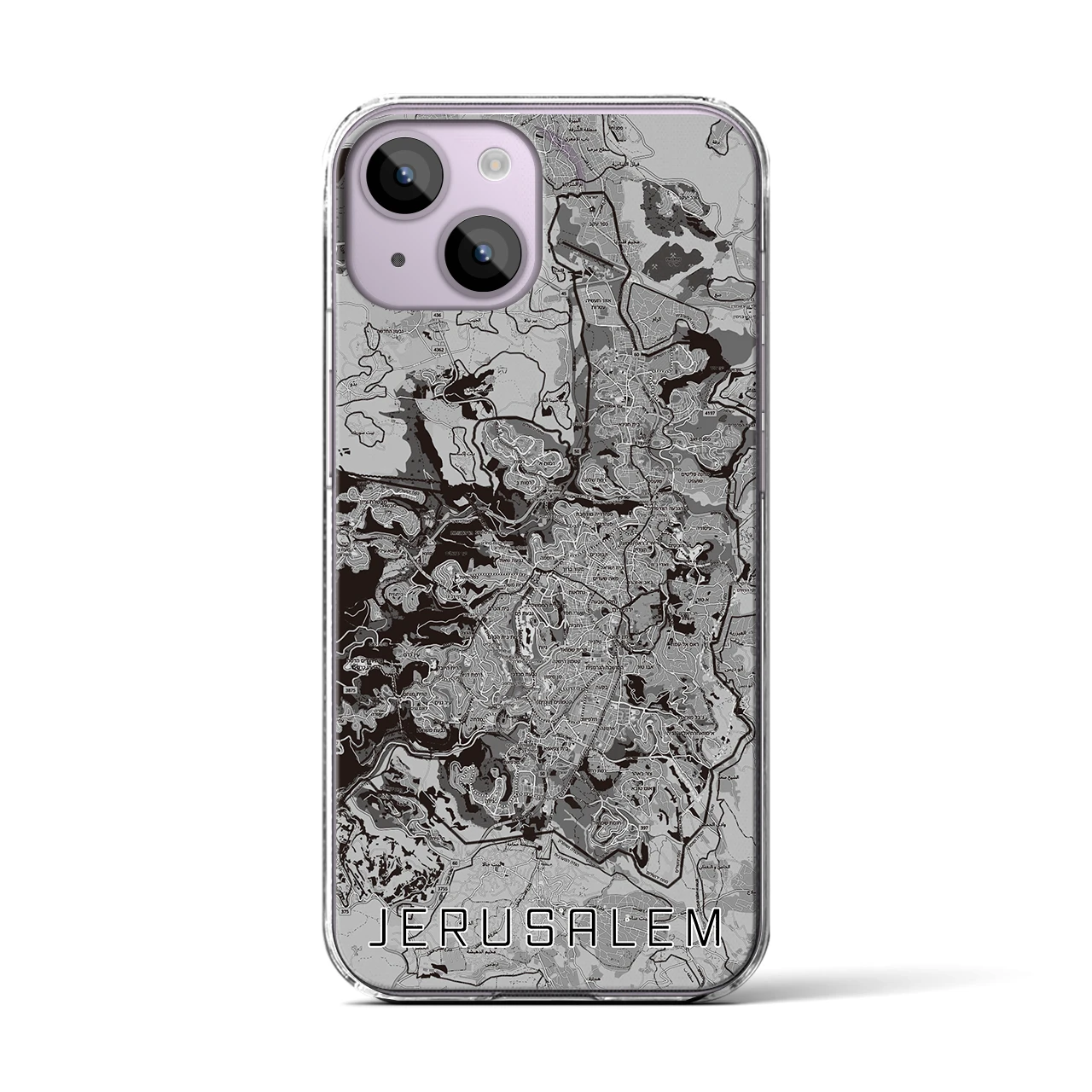 【エルサレム(イスラエル)】地図柄iPhoneケース(クリアタイプ)