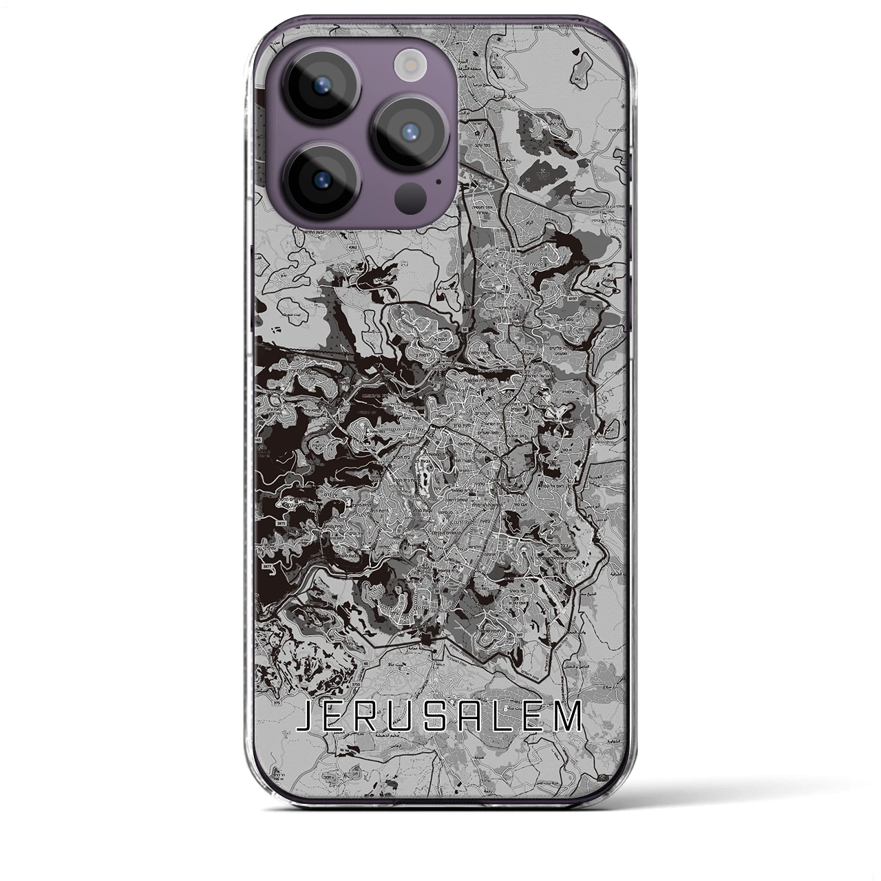 【エルサレム(イスラエル)】地図柄iPhoneケース(クリアタイプ)