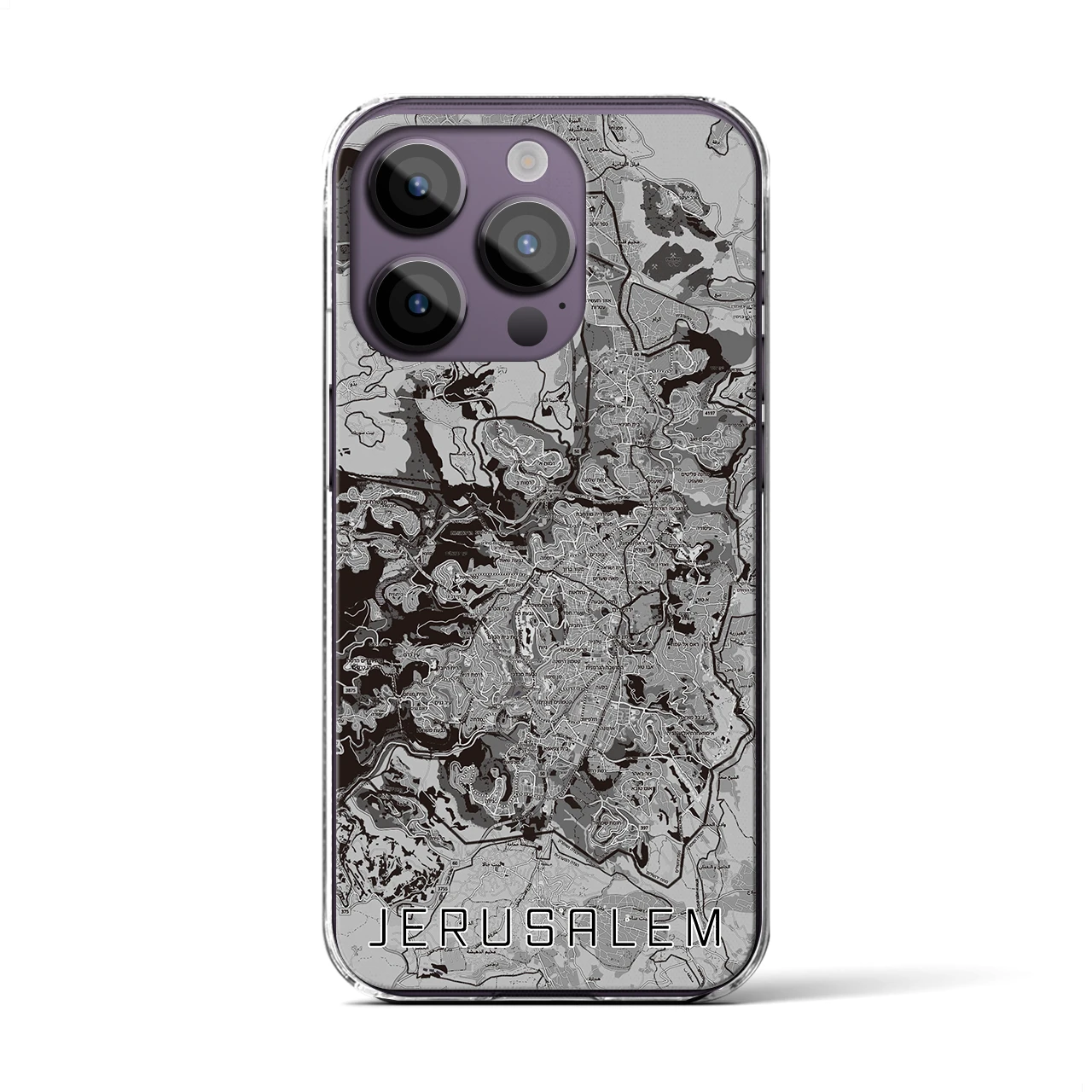 【エルサレム(イスラエル)】地図柄iPhoneケース(クリアタイプ)