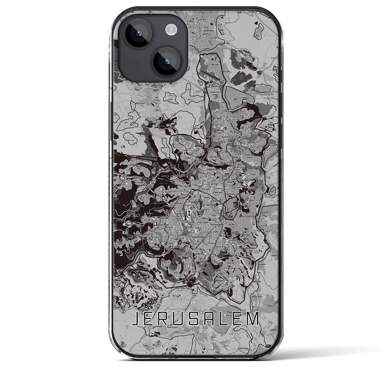 【エルサレム(イスラエル)】地図柄iPhoneケース(クリアタイプ)