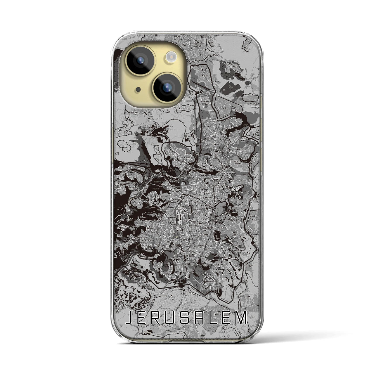 【エルサレム(イスラエル)】地図柄iPhoneケース(クリアタイプ)