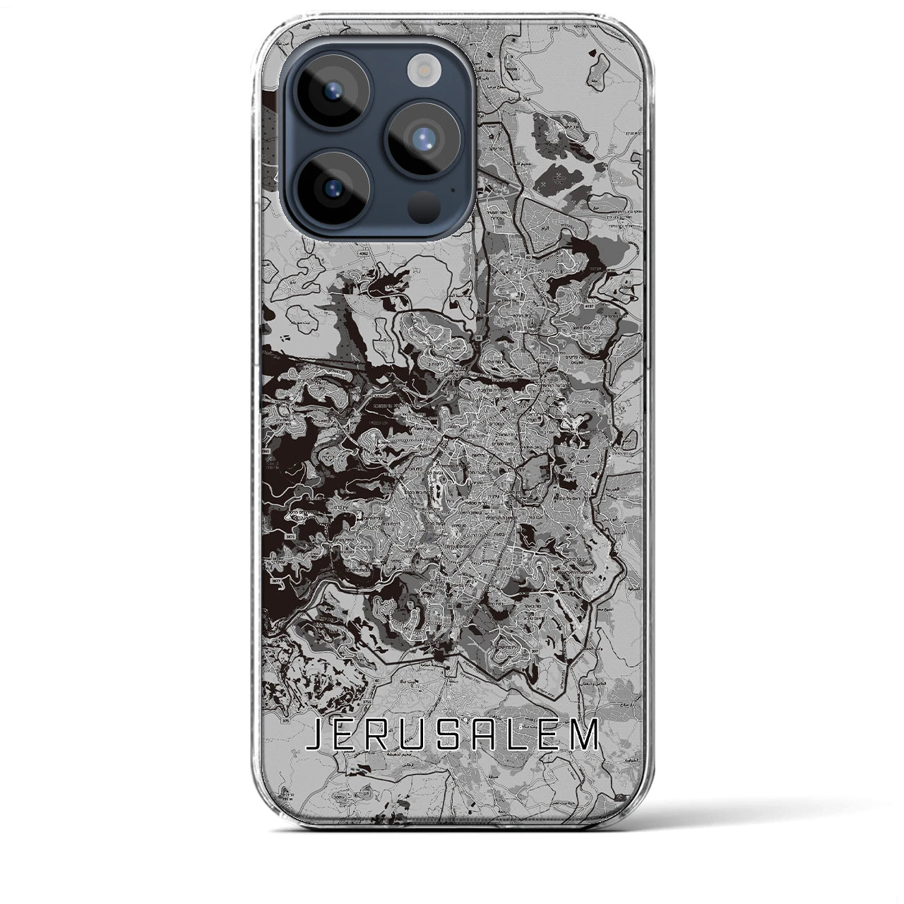 【エルサレム(イスラエル)】地図柄iPhoneケース(クリアタイプ)
