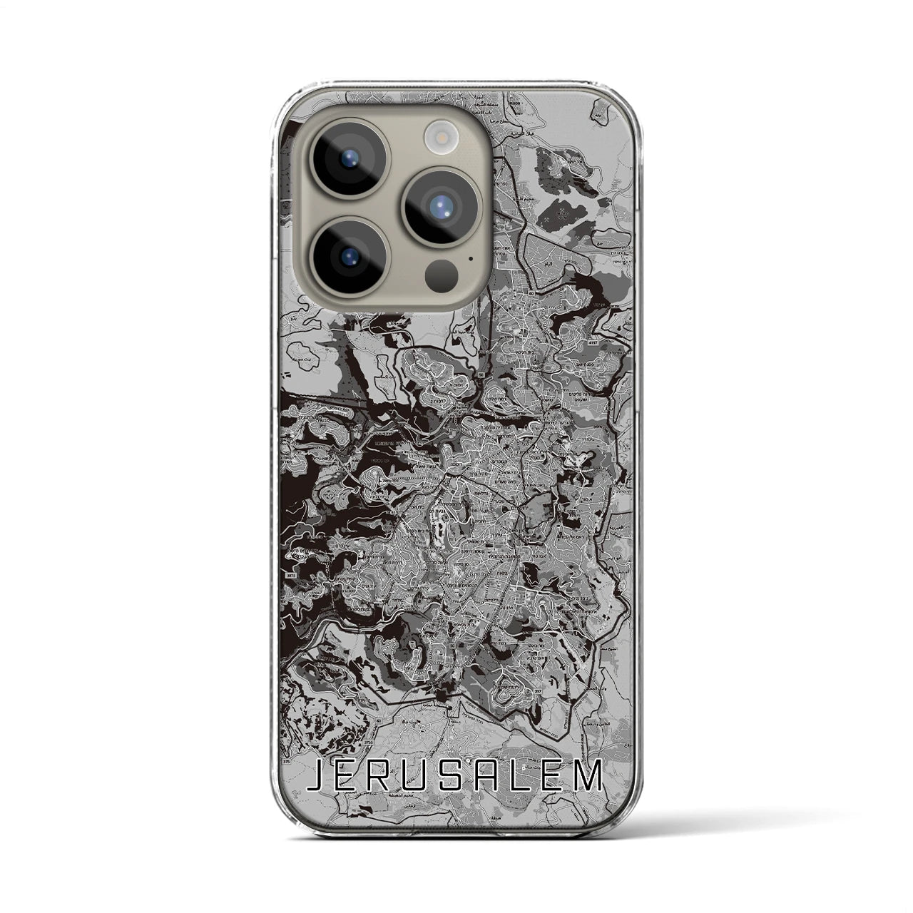 【エルサレム(イスラエル)】地図柄iPhoneケース(クリアタイプ)