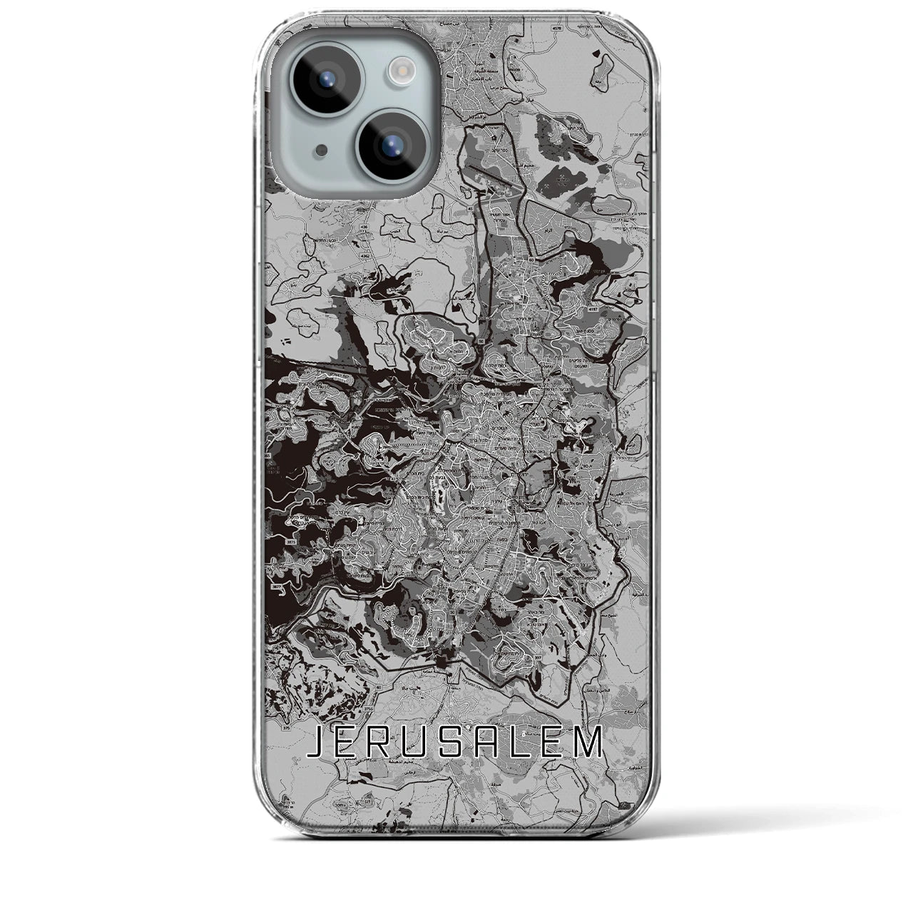 【エルサレム(イスラエル)】地図柄iPhoneケース(クリアタイプ)