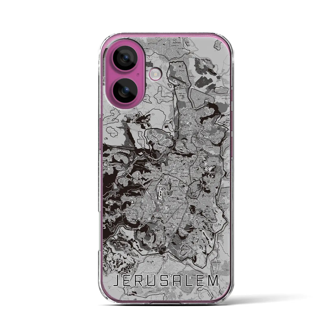 【エルサレム(イスラエル)】地図柄iPhoneケース(クリアタイプ)