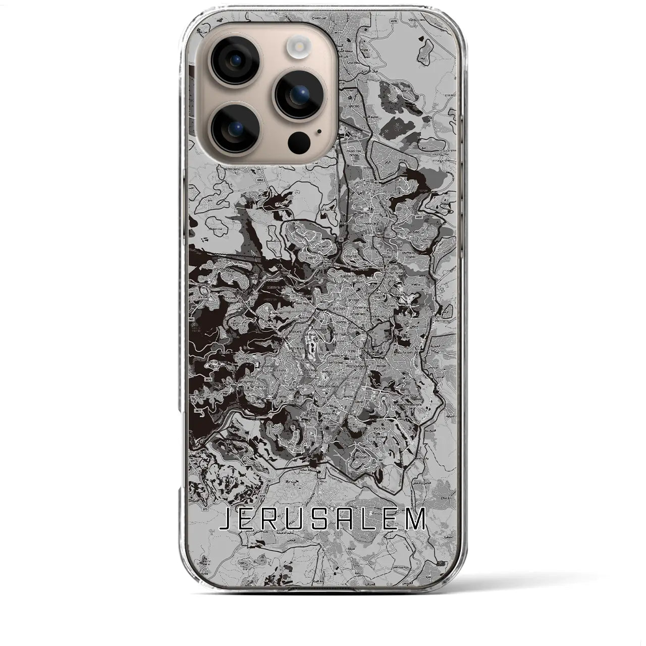 【エルサレム(イスラエル)】地図柄iPhoneケース(クリアタイプ)