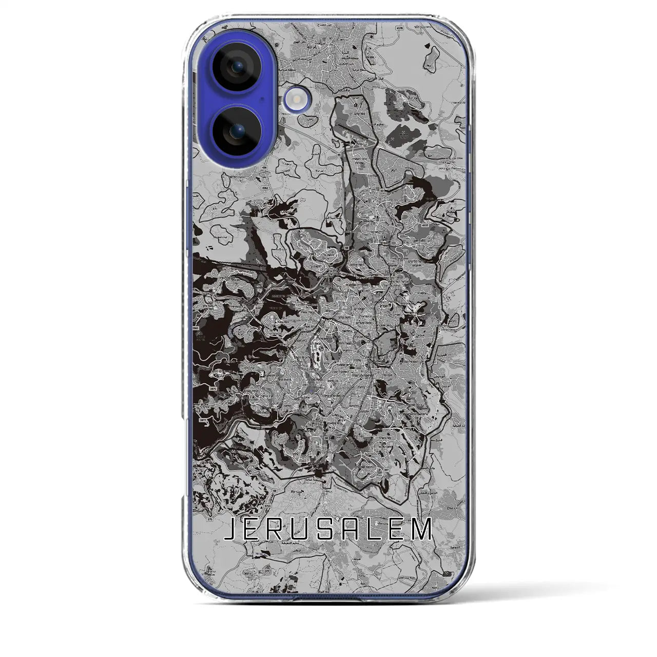 【エルサレム(イスラエル)】地図柄iPhoneケース(クリアタイプ)