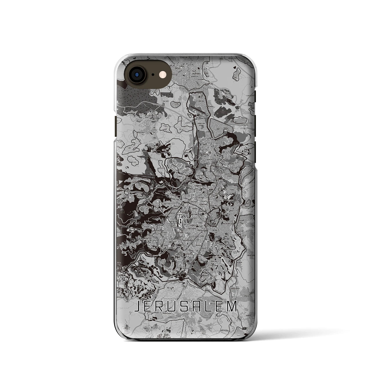 【エルサレム(イスラエル)】地図柄iPhoneケース(クリアタイプ)