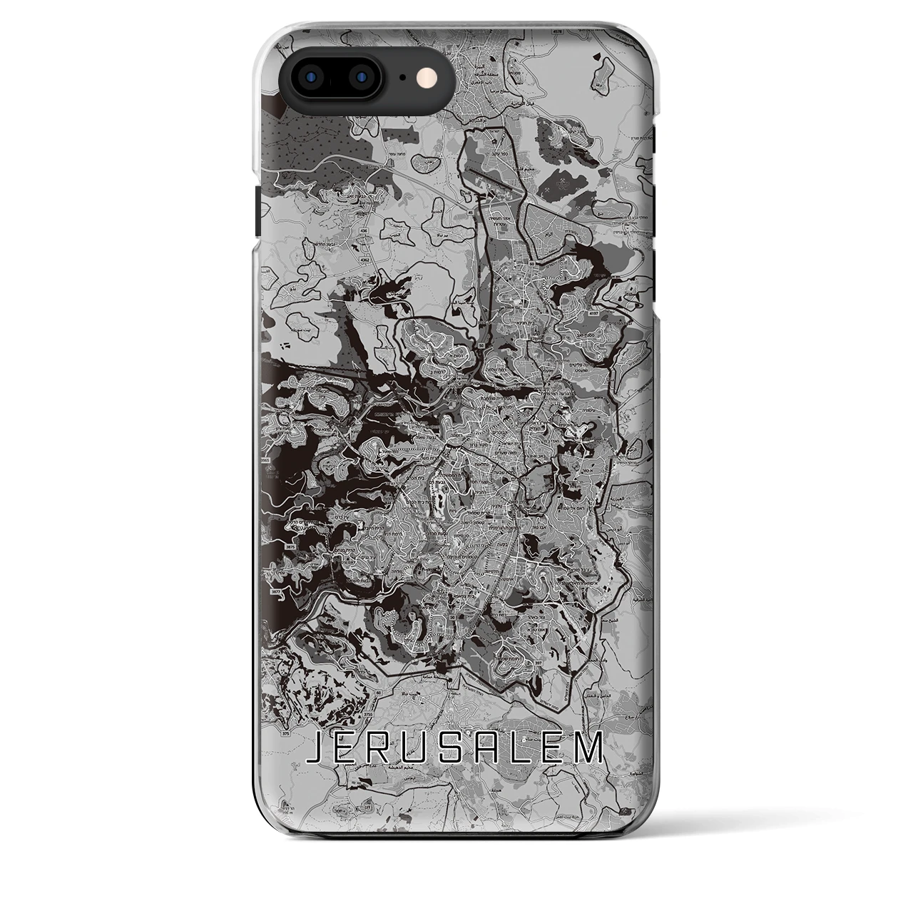 【エルサレム(イスラエル)】地図柄iPhoneケース(クリアタイプ)
