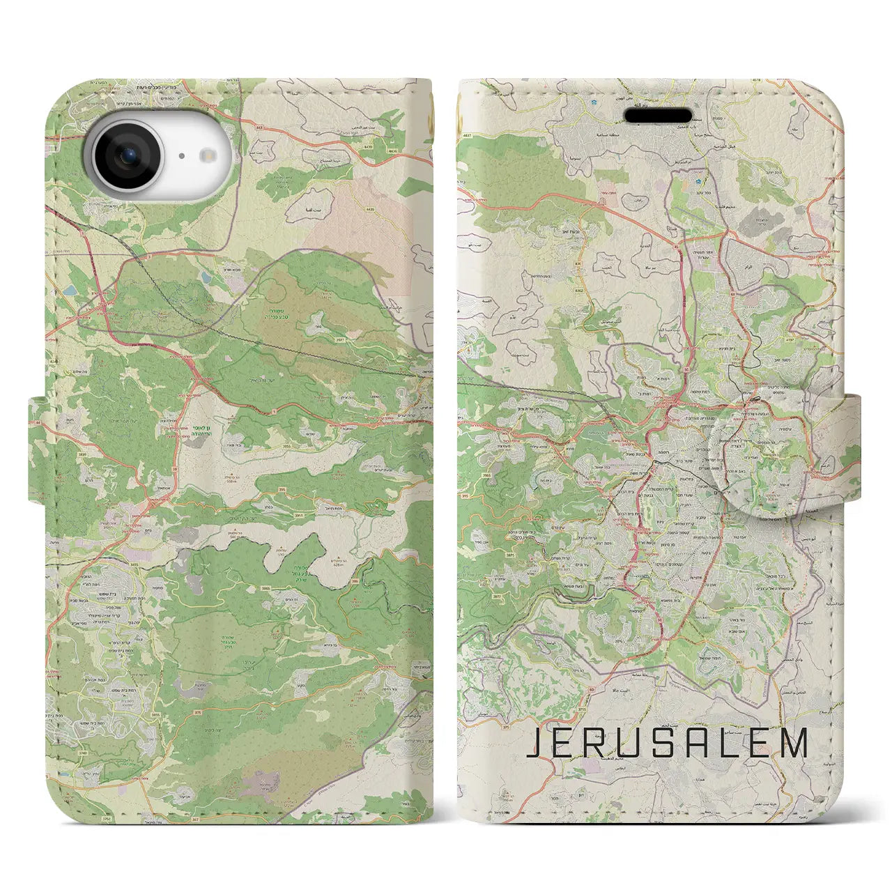【エルサレム(イスラエル)】地図柄iPhoneケース(手帳タイプ)