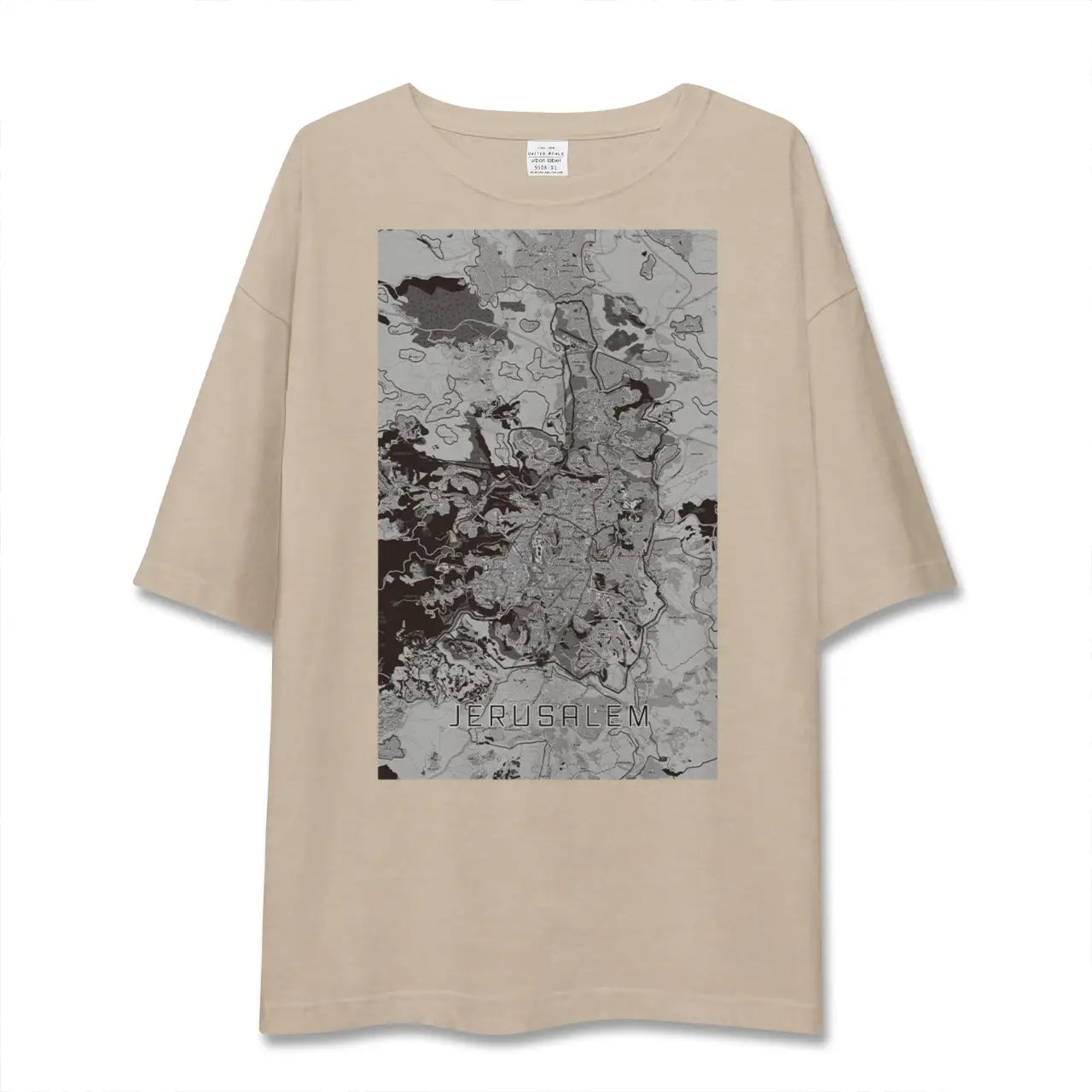 【エルサレム(イスラエル)】地図柄ビッグシルエットTシャツ