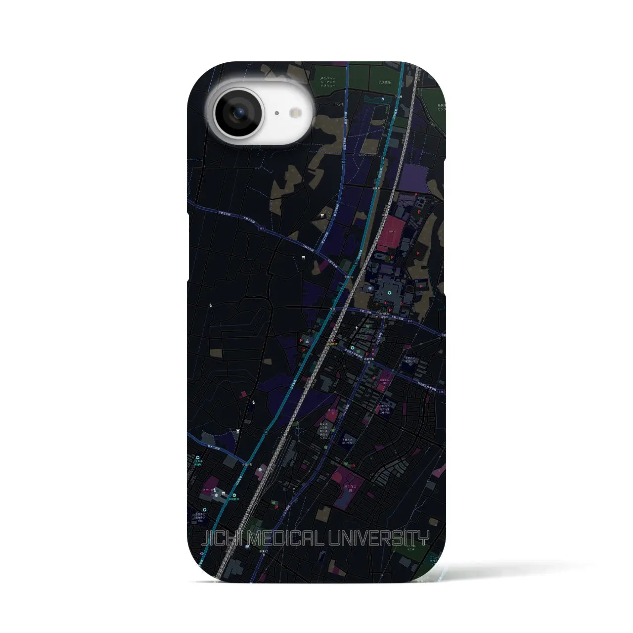 【自治医大(栃木県)】地図柄iPhoneケース(バックカバータイプ)