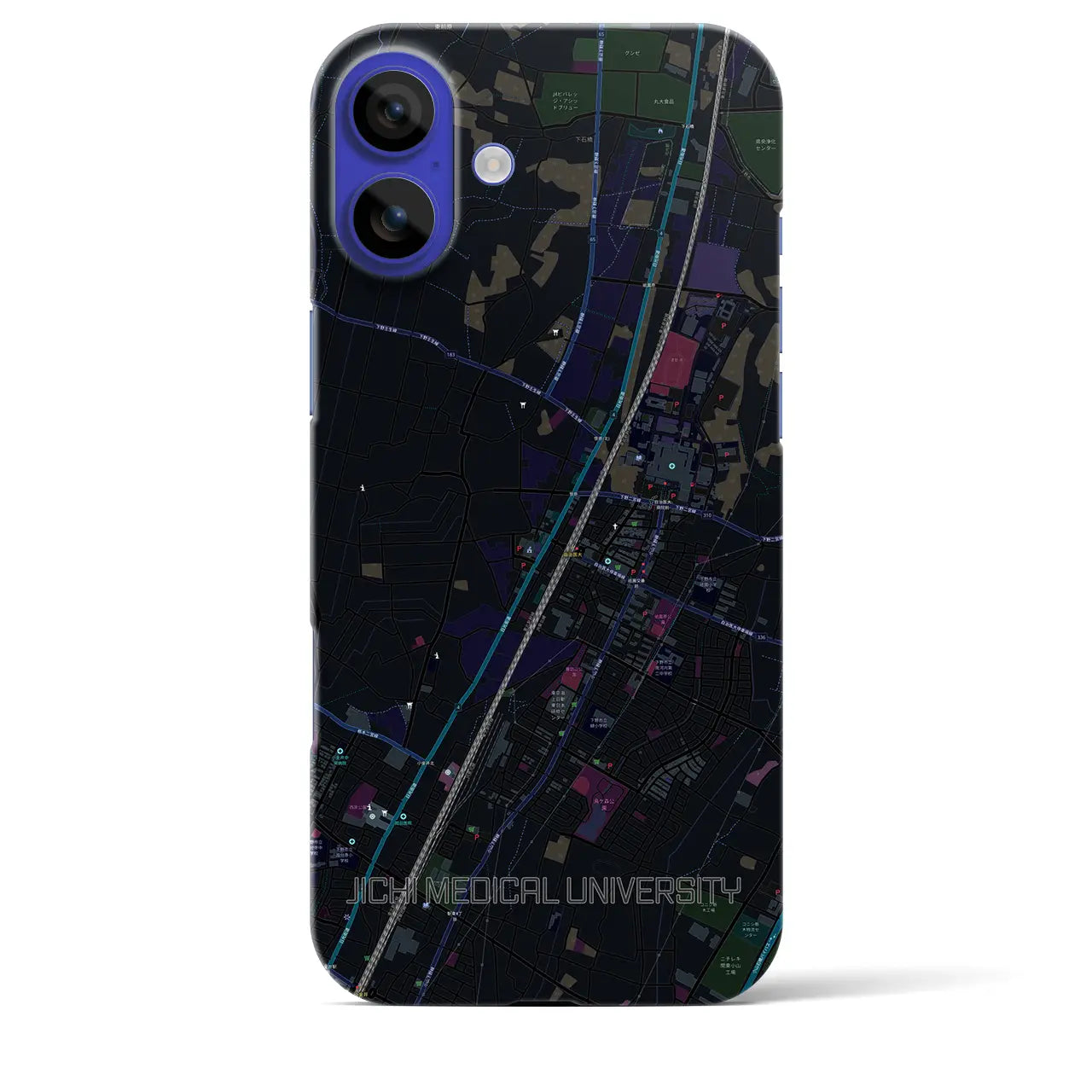 【自治医大(栃木県)】地図柄iPhoneケース(バックカバータイプ)