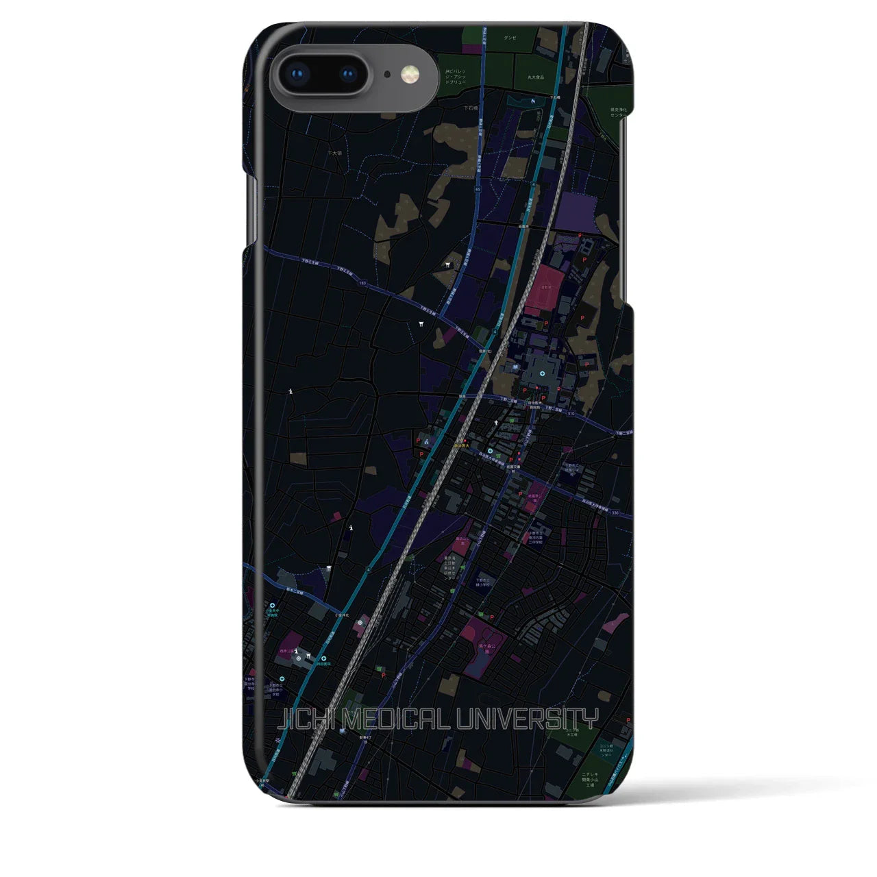 【自治医大(栃木県)】地図柄iPhoneケース(バックカバータイプ)