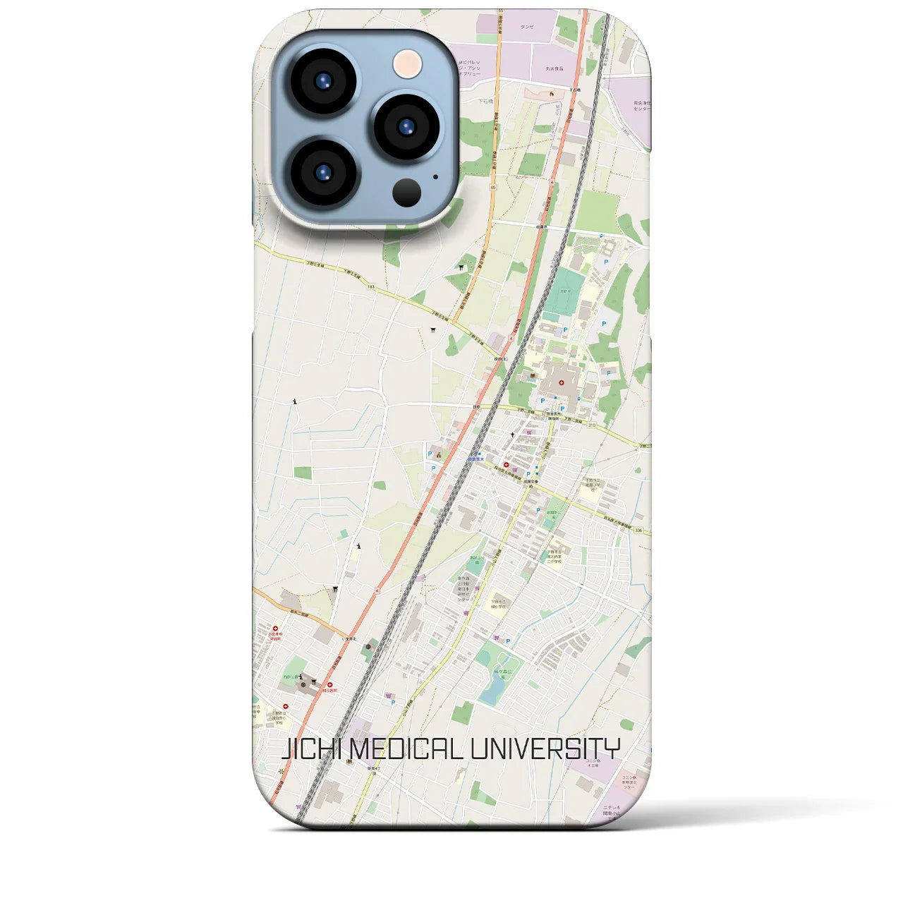 【自治医大(栃木県)】地図柄iPhoneケース(バックカバータイプ)