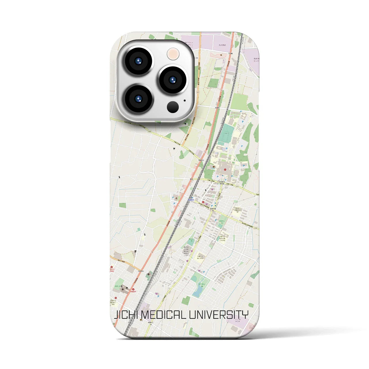 【自治医大(栃木県)】地図柄iPhoneケース(バックカバータイプ)