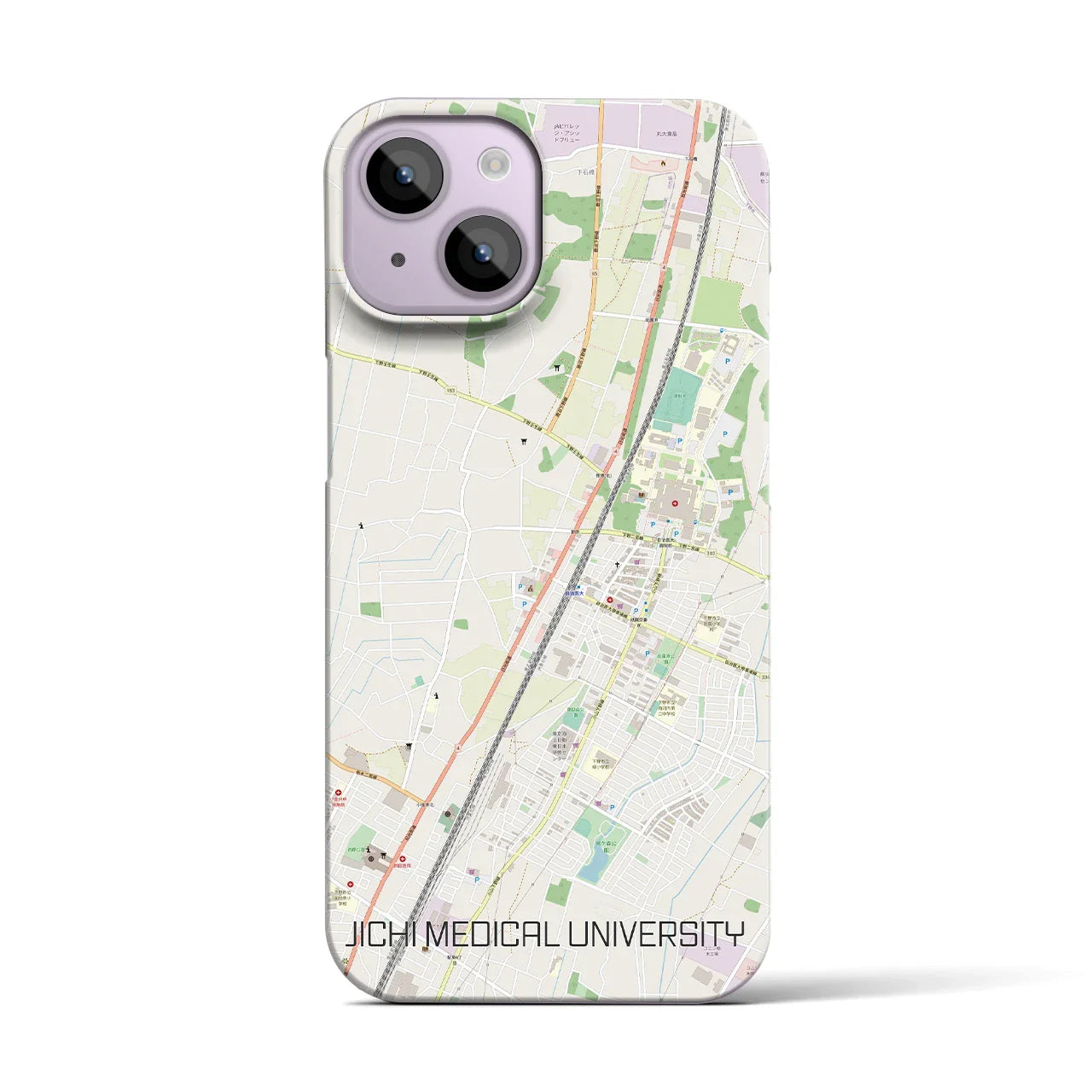 【自治医大(栃木県)】地図柄iPhoneケース(バックカバータイプ)