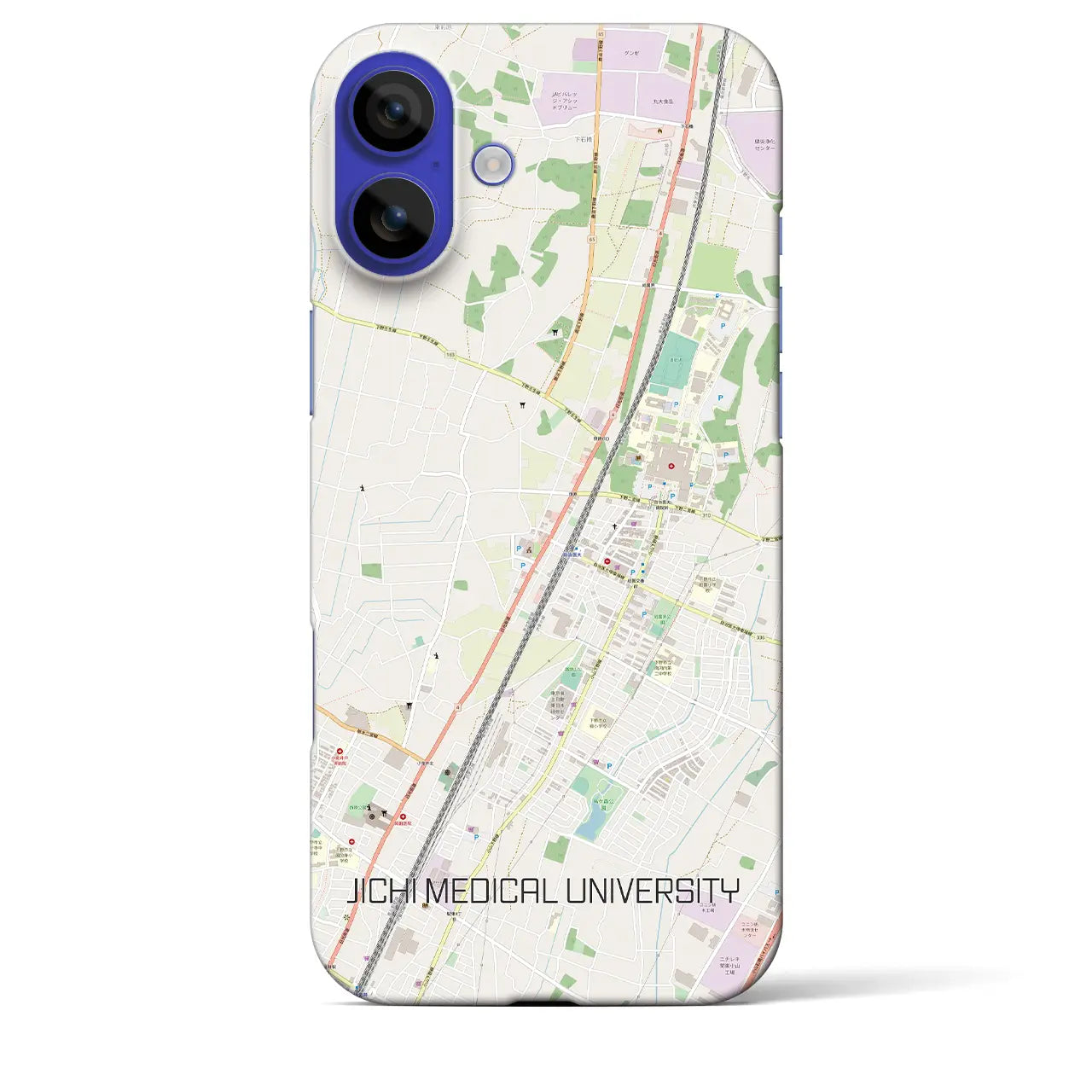 【自治医大(栃木県)】地図柄iPhoneケース(バックカバータイプ)ナチュラル・iPhone 16 Pro Max 用