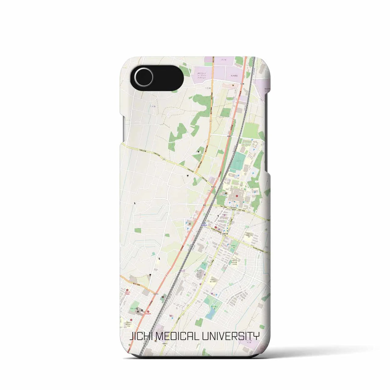 【自治医大(栃木県)】地図柄iPhoneケース(バックカバータイプ)