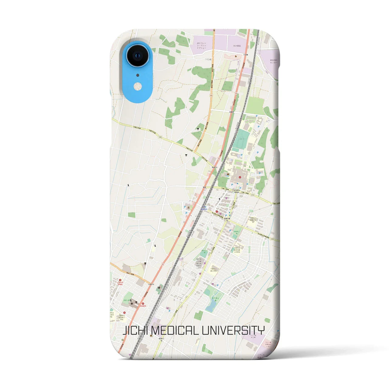 【自治医大(栃木県)】地図柄iPhoneケース(バックカバータイプ)