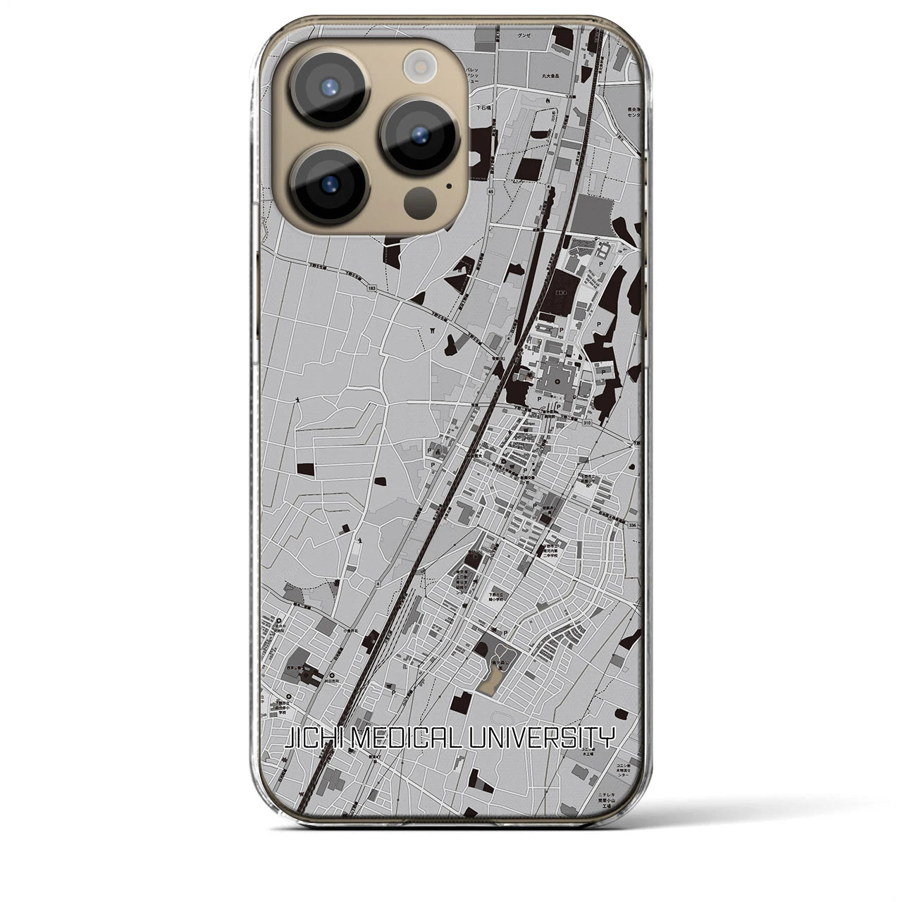 【自治医大(栃木県)】地図柄iPhoneケース(クリアタイプ)