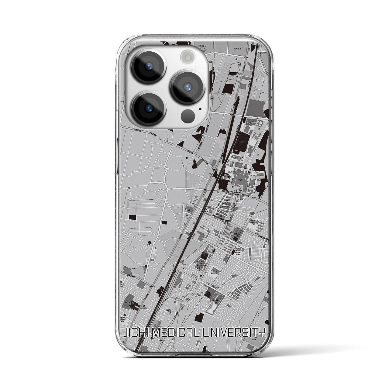 【自治医大(栃木県)】地図柄iPhoneケース(クリアタイプ)