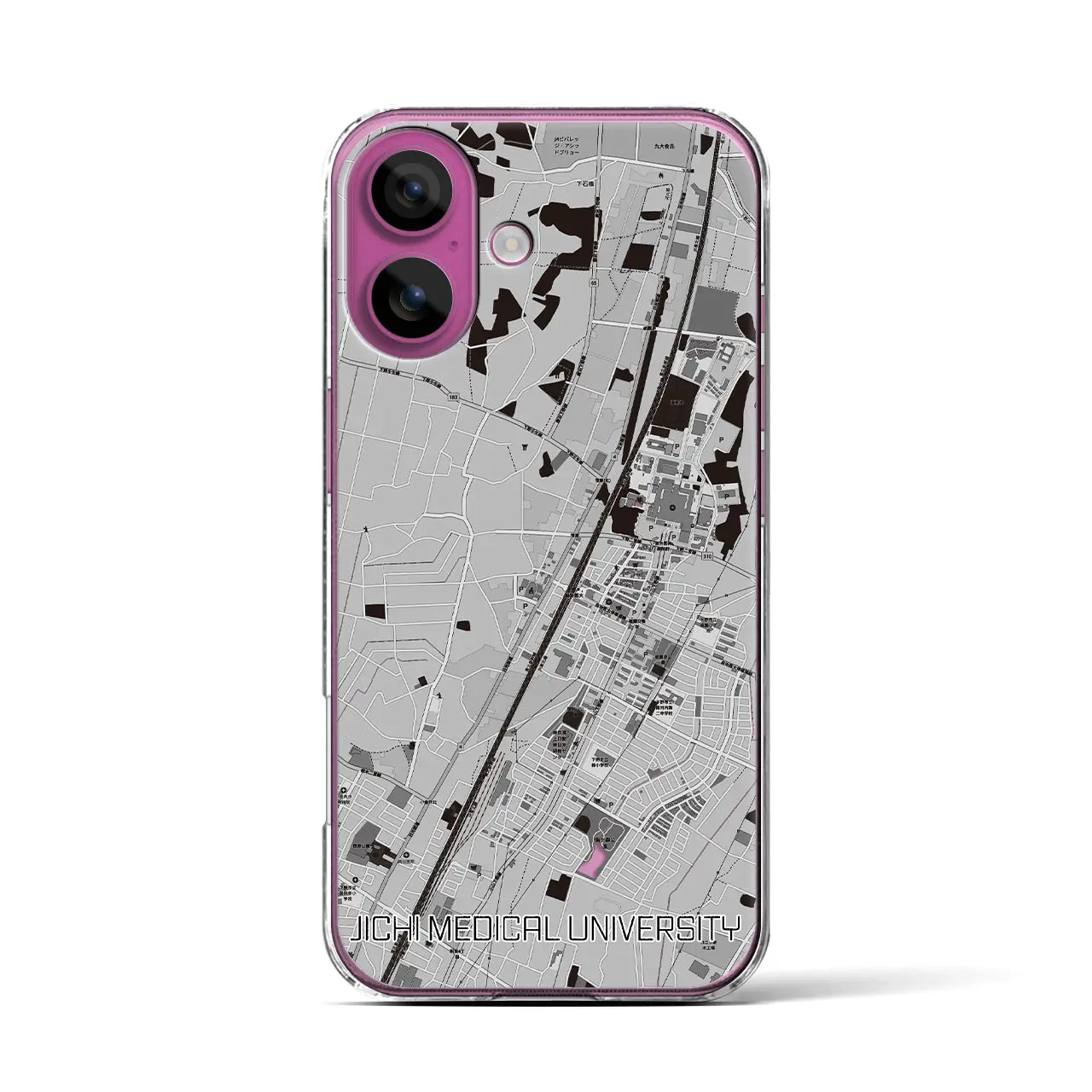 【自治医大(栃木県)】地図柄iPhoneケース(クリアタイプ)