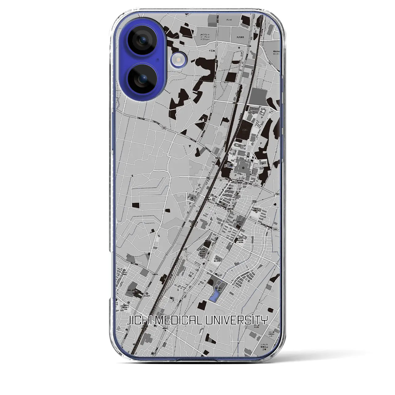 【自治医大(栃木県)】地図柄iPhoneケース(クリアタイプ)