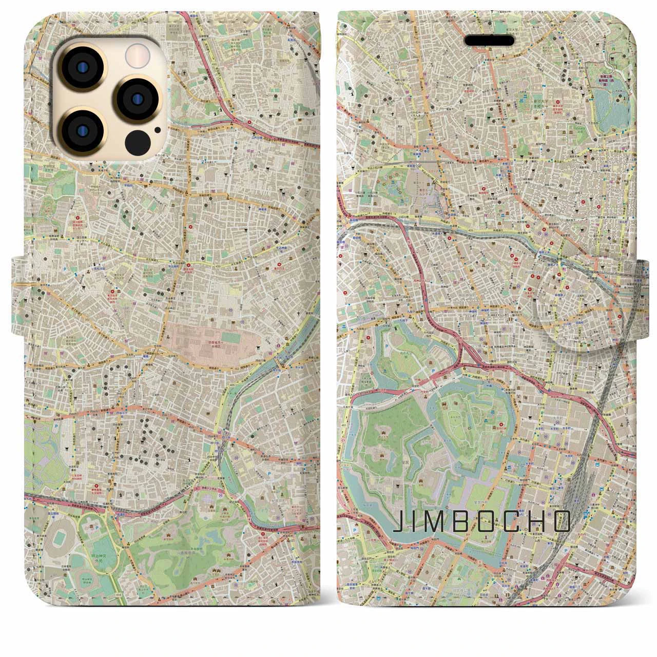 【神保町(東京都)】地図柄iPhoneケース(手帳タイプ)