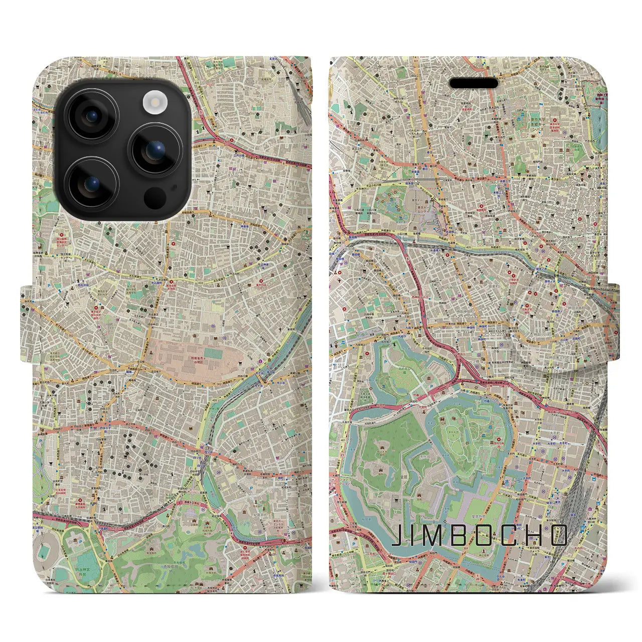 【神保町(東京都)】地図柄iPhoneケース(手帳タイプ)