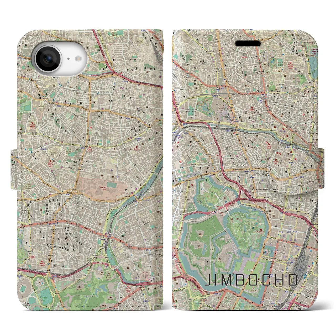 【神保町(東京都)】地図柄iPhoneケース(手帳タイプ)