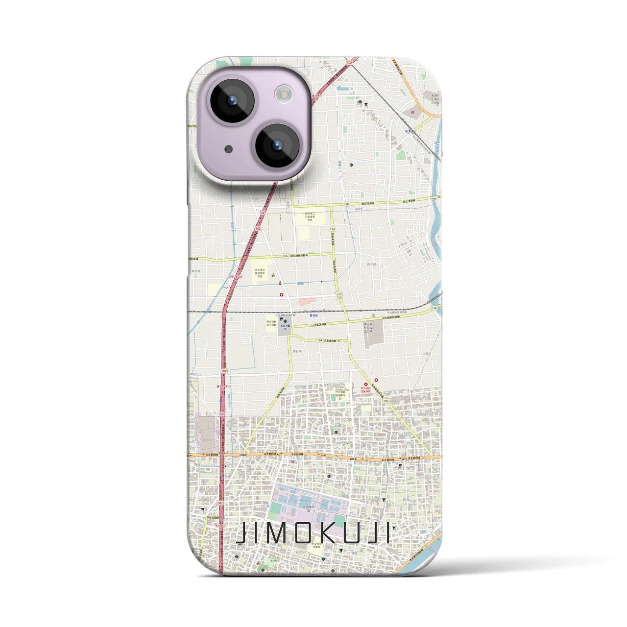 【甚目寺(愛知県)】地図柄iPhoneケース(バックカバータイプ)