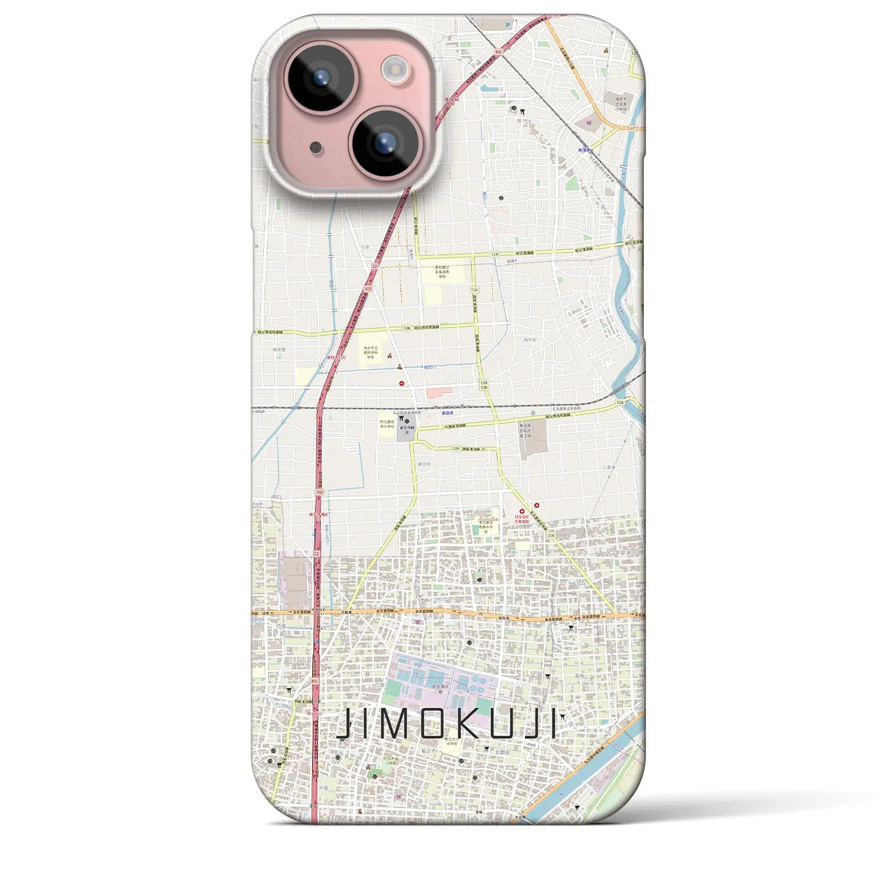 【甚目寺(愛知県)】地図柄iPhoneケース(バックカバータイプ)