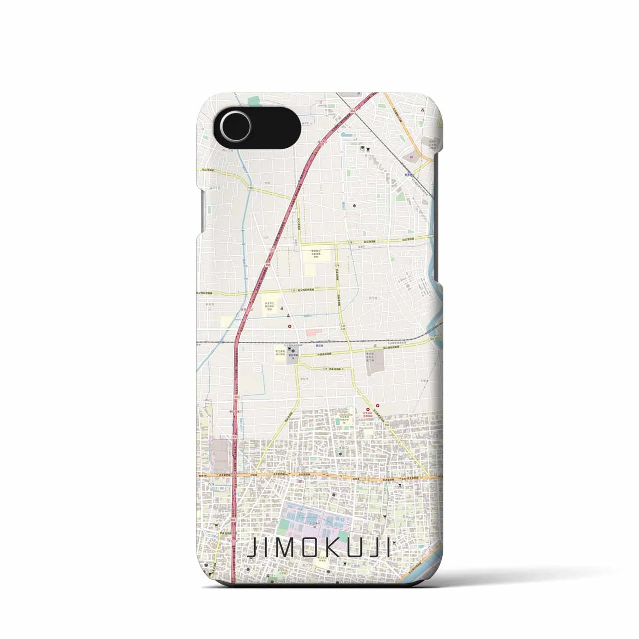 【甚目寺(愛知県)】地図柄iPhoneケース(バックカバータイプ)