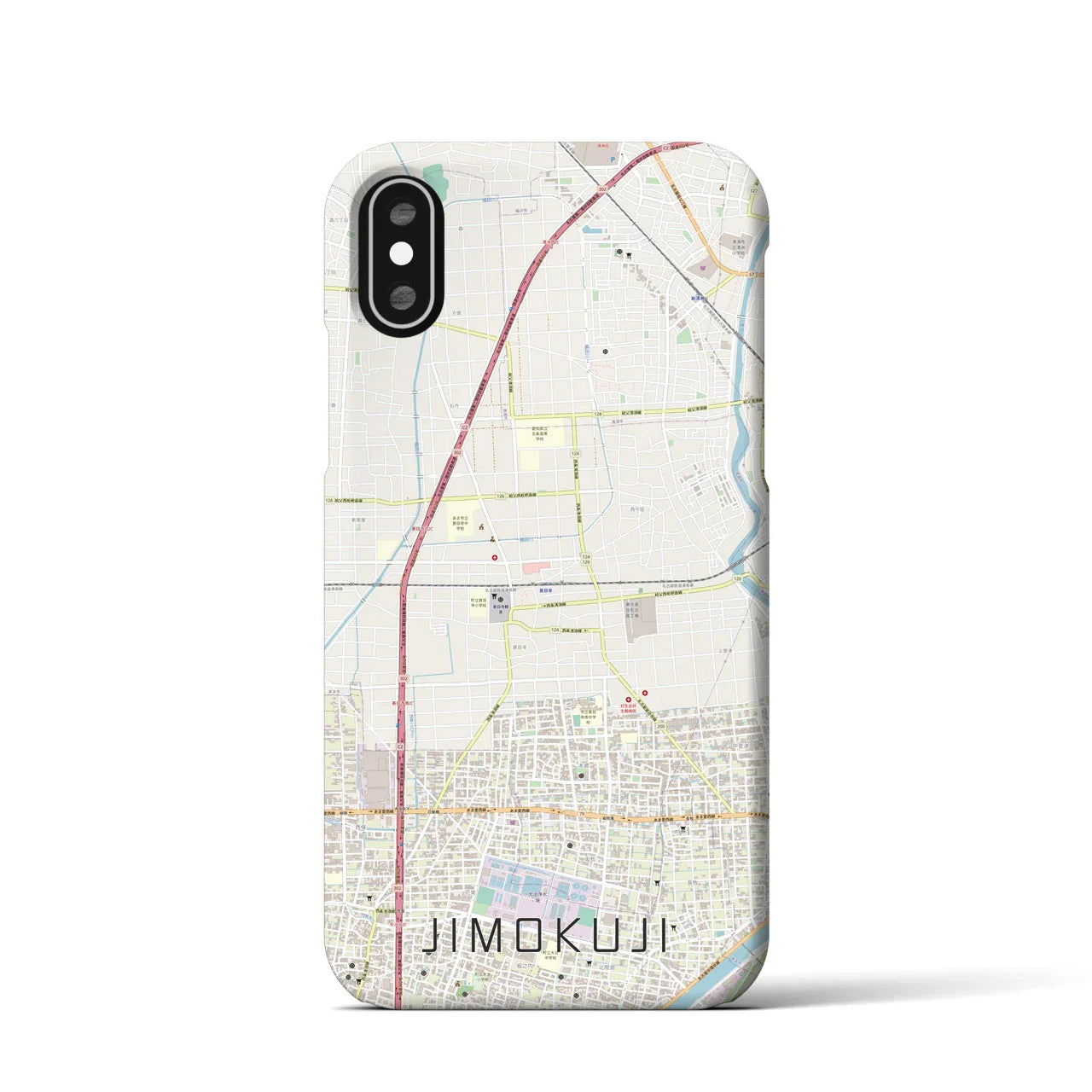 【甚目寺(愛知県)】地図柄iPhoneケース(バックカバータイプ)