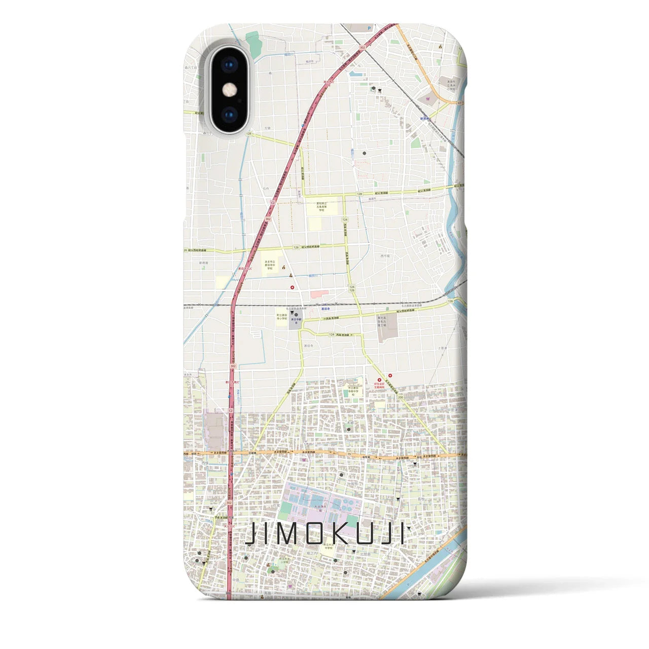 【甚目寺(愛知県)】地図柄iPhoneケース(バックカバータイプ)