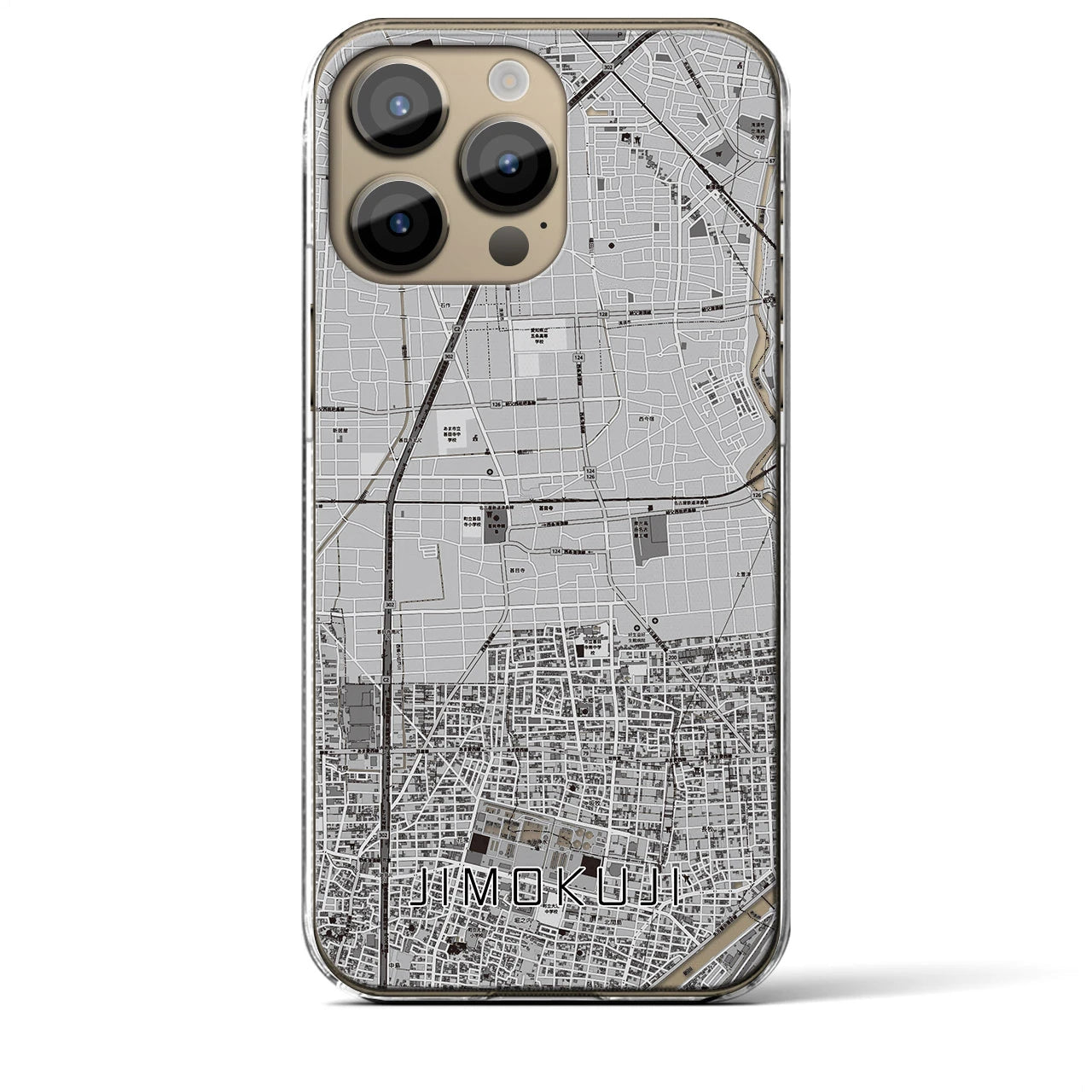 【甚目寺(愛知県)】地図柄iPhoneケース(クリアタイプ)