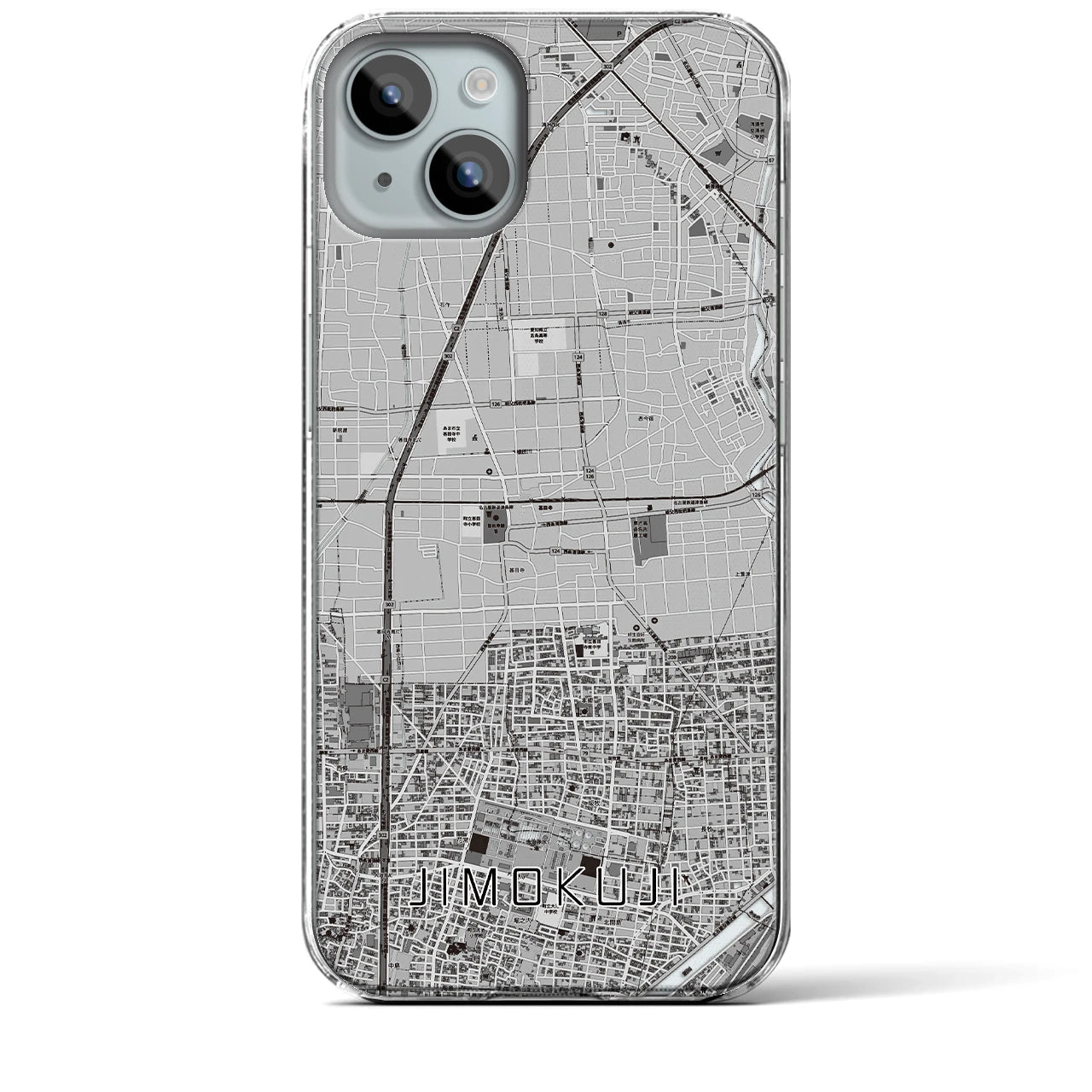 【甚目寺(愛知県)】地図柄iPhoneケース(クリアタイプ)