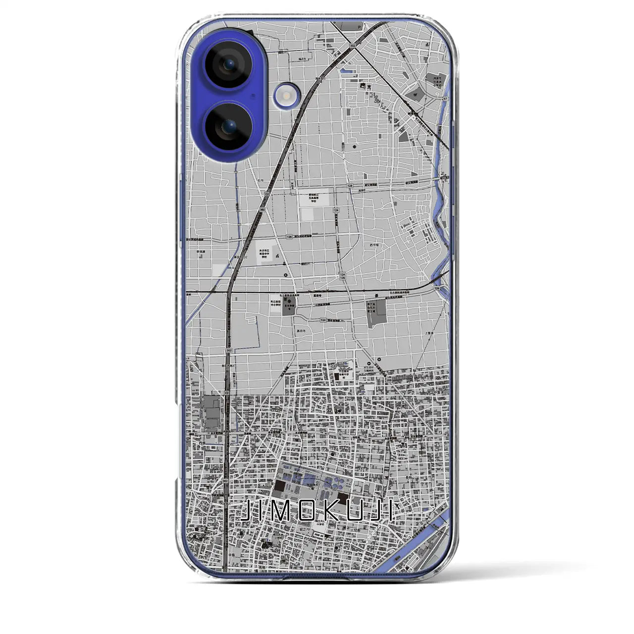 【甚目寺(愛知県)】地図柄iPhoneケース(クリアタイプ)