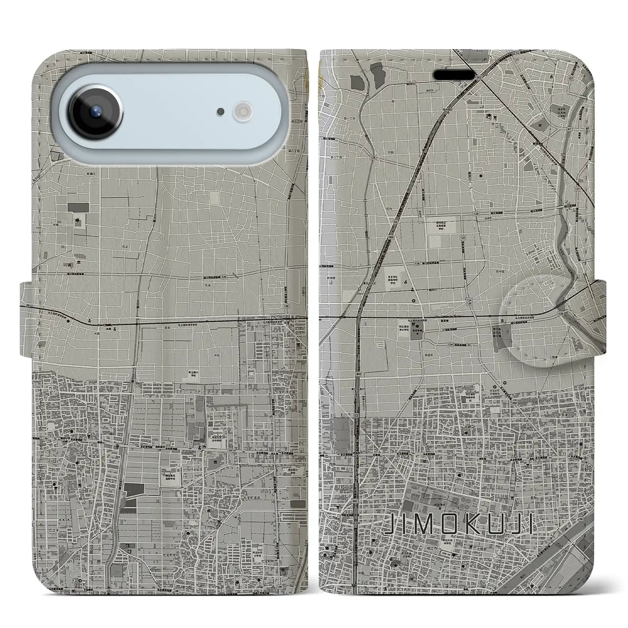 【甚目寺(愛知県)】地図柄iPhoneケース(手帳タイプ)