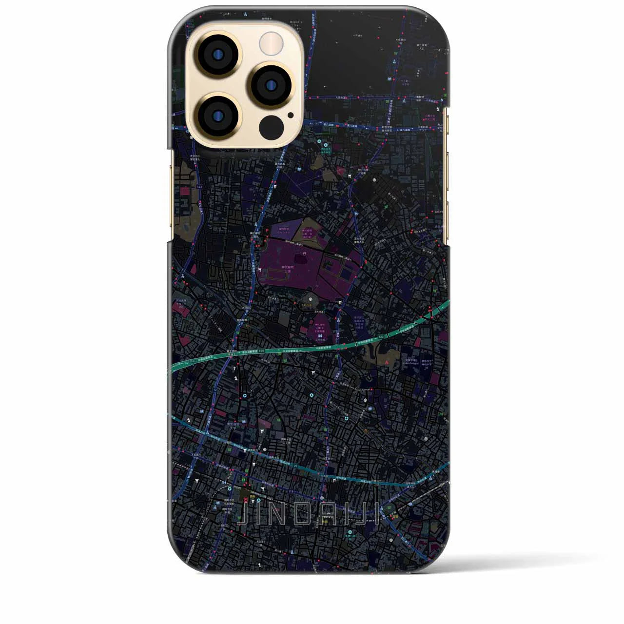 【深大寺(東京都)】地図柄iPhoneケース(バックカバータイプ)