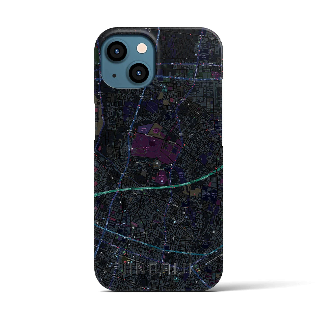 【深大寺(東京都)】地図柄iPhoneケース(バックカバータイプ)