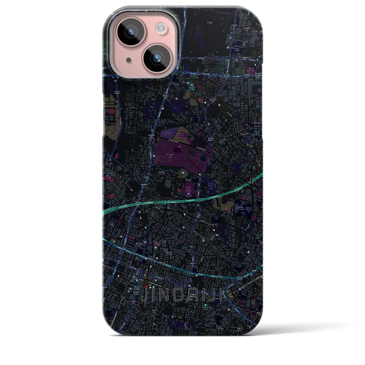 【深大寺(東京都)】地図柄iPhoneケース(バックカバータイプ)