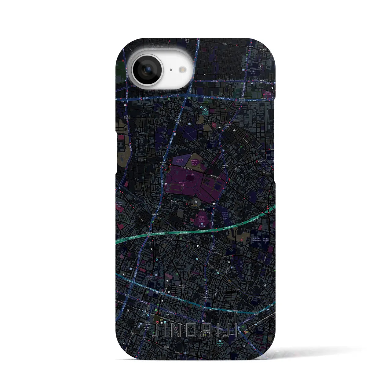 【深大寺(東京都)】地図柄iPhoneケース(バックカバータイプ)