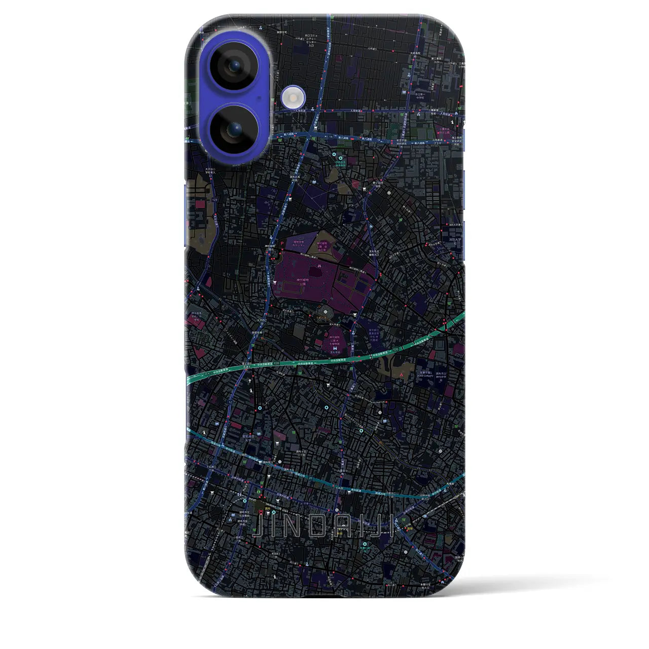 【深大寺(東京都)】地図柄iPhoneケース(バックカバータイプ)