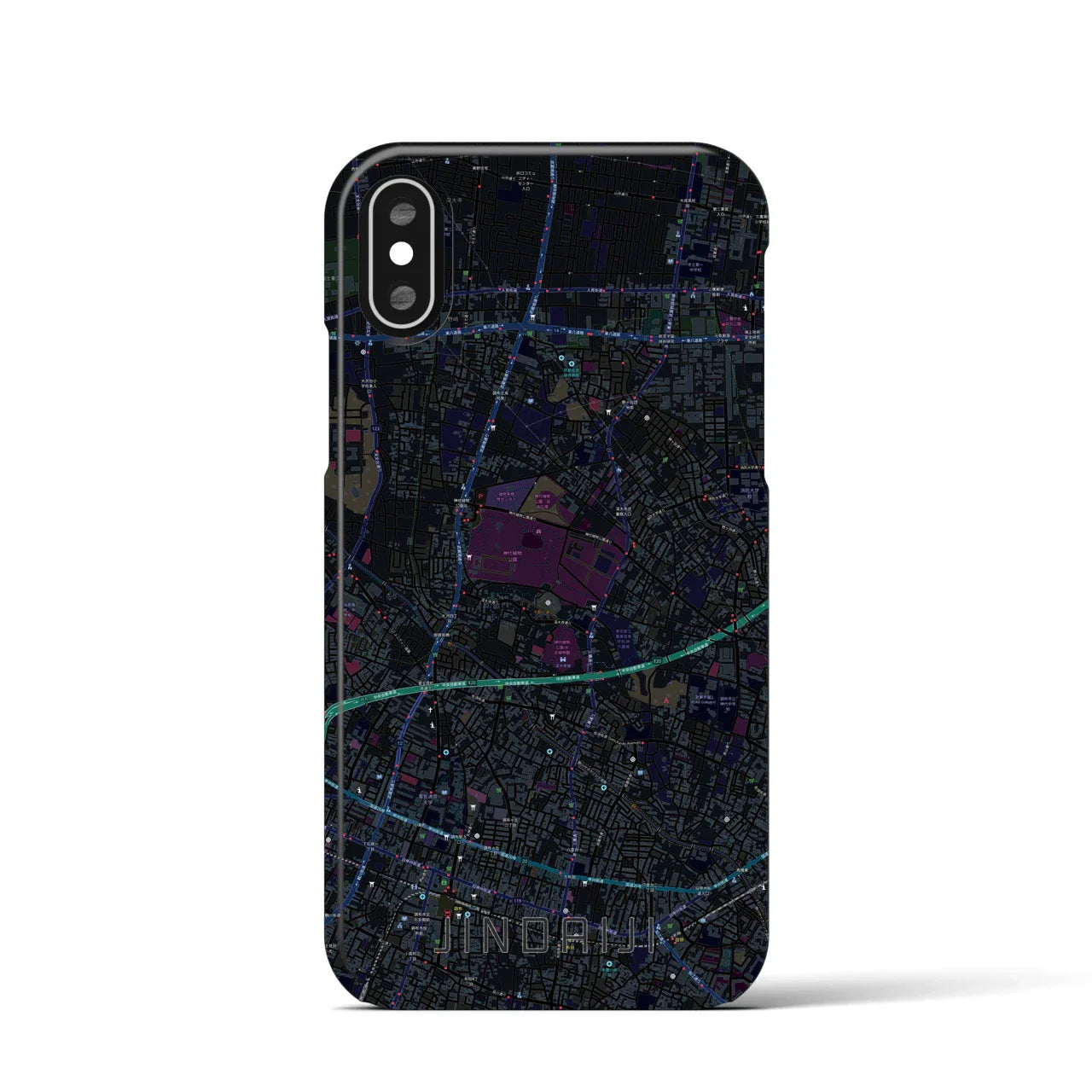 【深大寺(東京都)】地図柄iPhoneケース(バックカバータイプ)